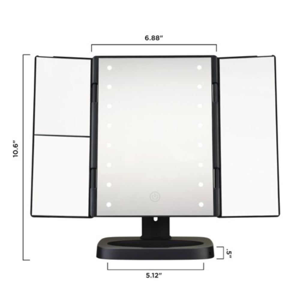 Conair Reflections TriPanel LED Plastic 1x 2x 3X Magnification Mirror - Picture 7 of 16